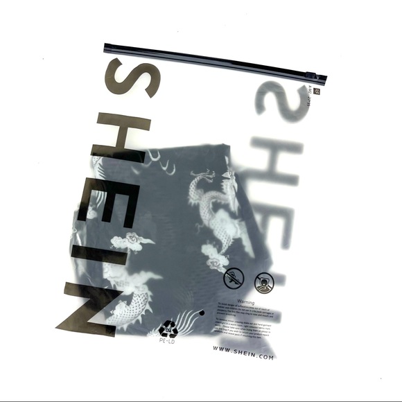 XS Black Chinese Dragon Lettuce Trim Mesh Dress - Picture 7 of 7